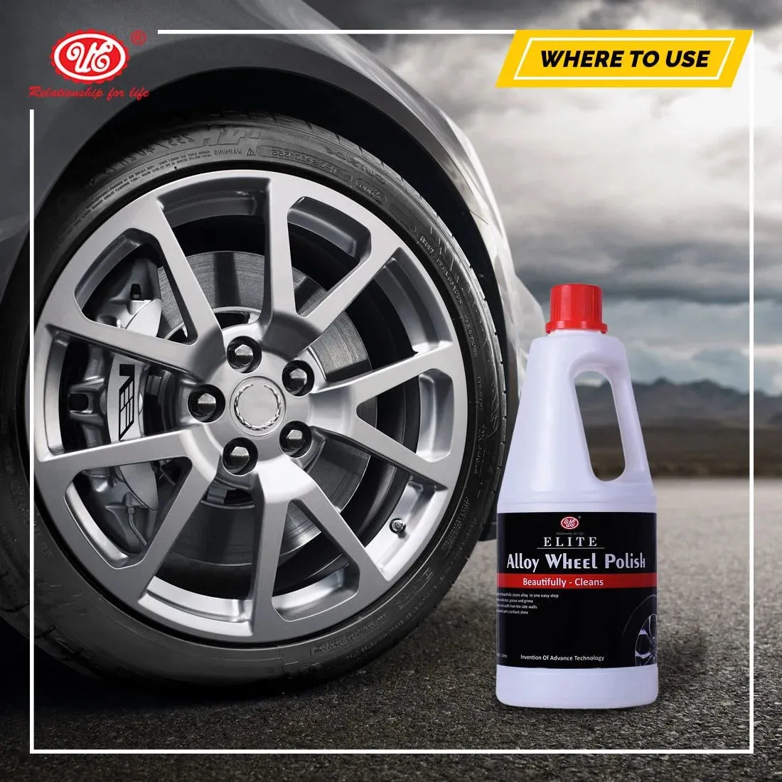 UE Autotech Elite Alloy Wheel Polish 1L, Suitable for all types of Wheels | Increase Wheels Shine and Remove all dust and grime.