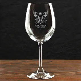 US Navy 'Build Your Glass' Personalized 16 oz Wine Glass