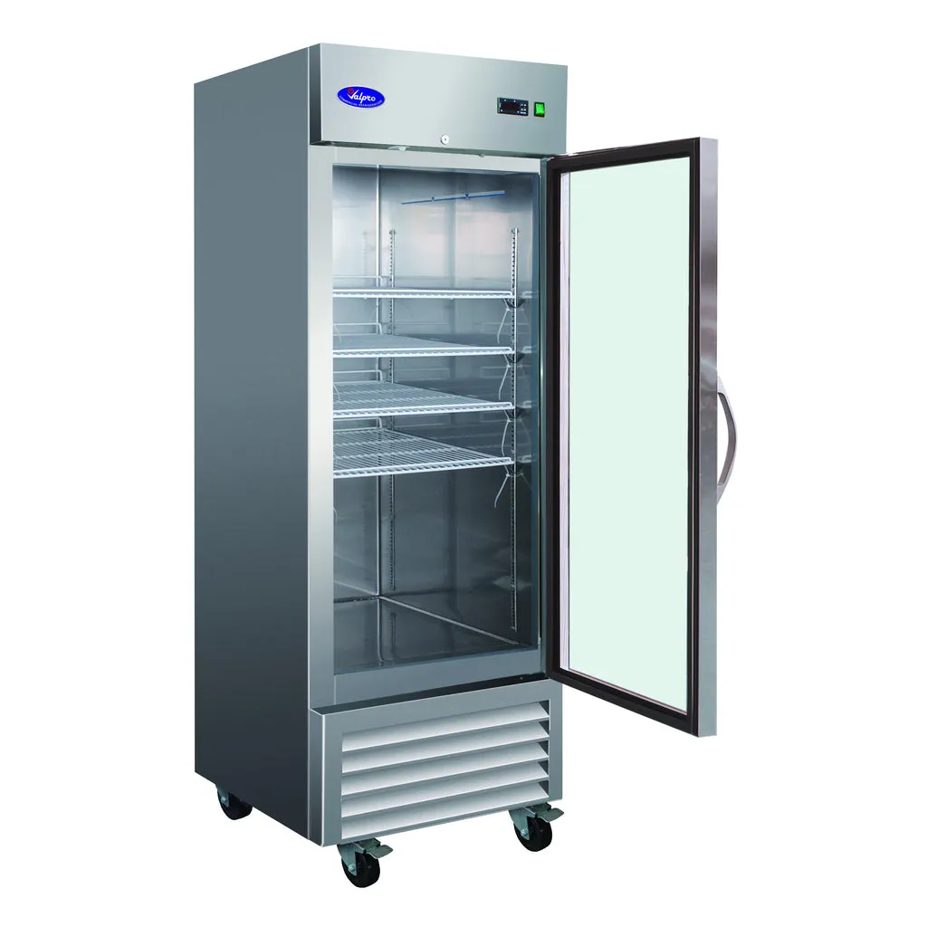 Valpro VP1FG-HC, One Glass Door 27" Reach In Freezer, Stainless Steel, 23 cu.ft.