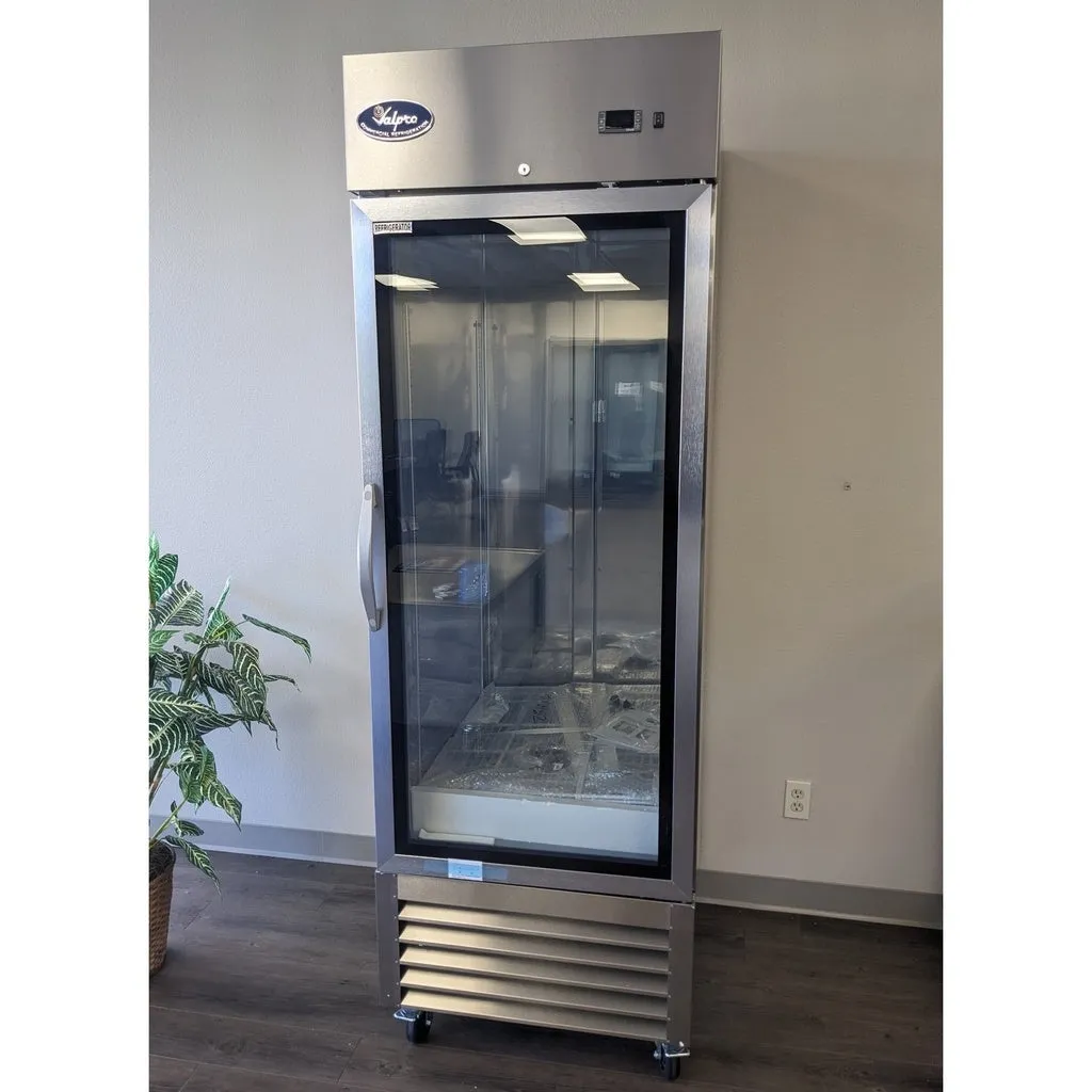 Valpro VP1FG-HC, One Glass Door 27" Reach In Freezer, Stainless Steel, 23 cu.ft.