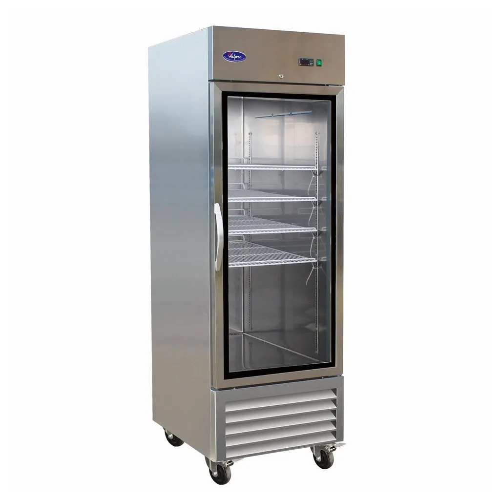 Valpro VP1FG-HC, One Glass Door 27" Reach In Freezer, Stainless Steel, 23 cu.ft.