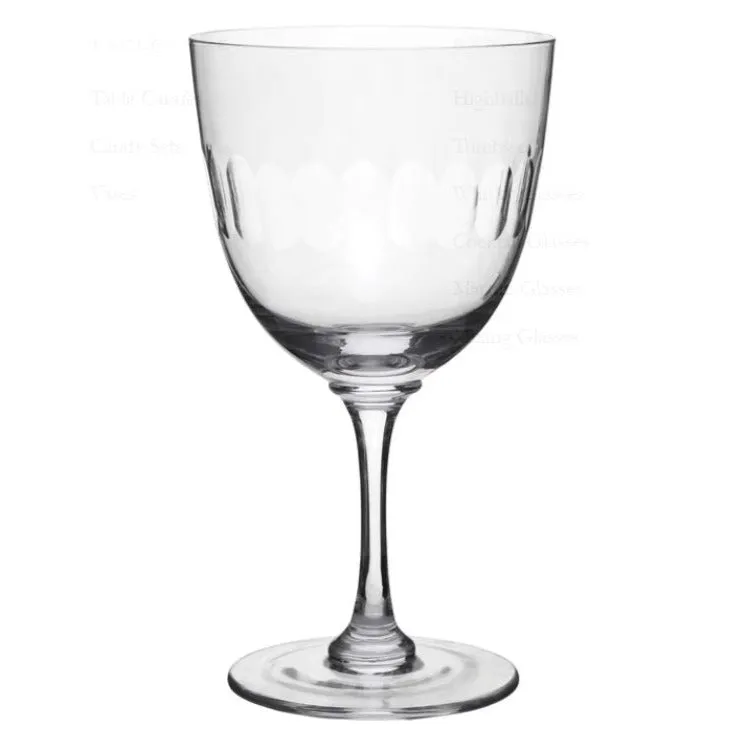 Vintage Style Long Stem Wine Glass - Lens - Set of Six