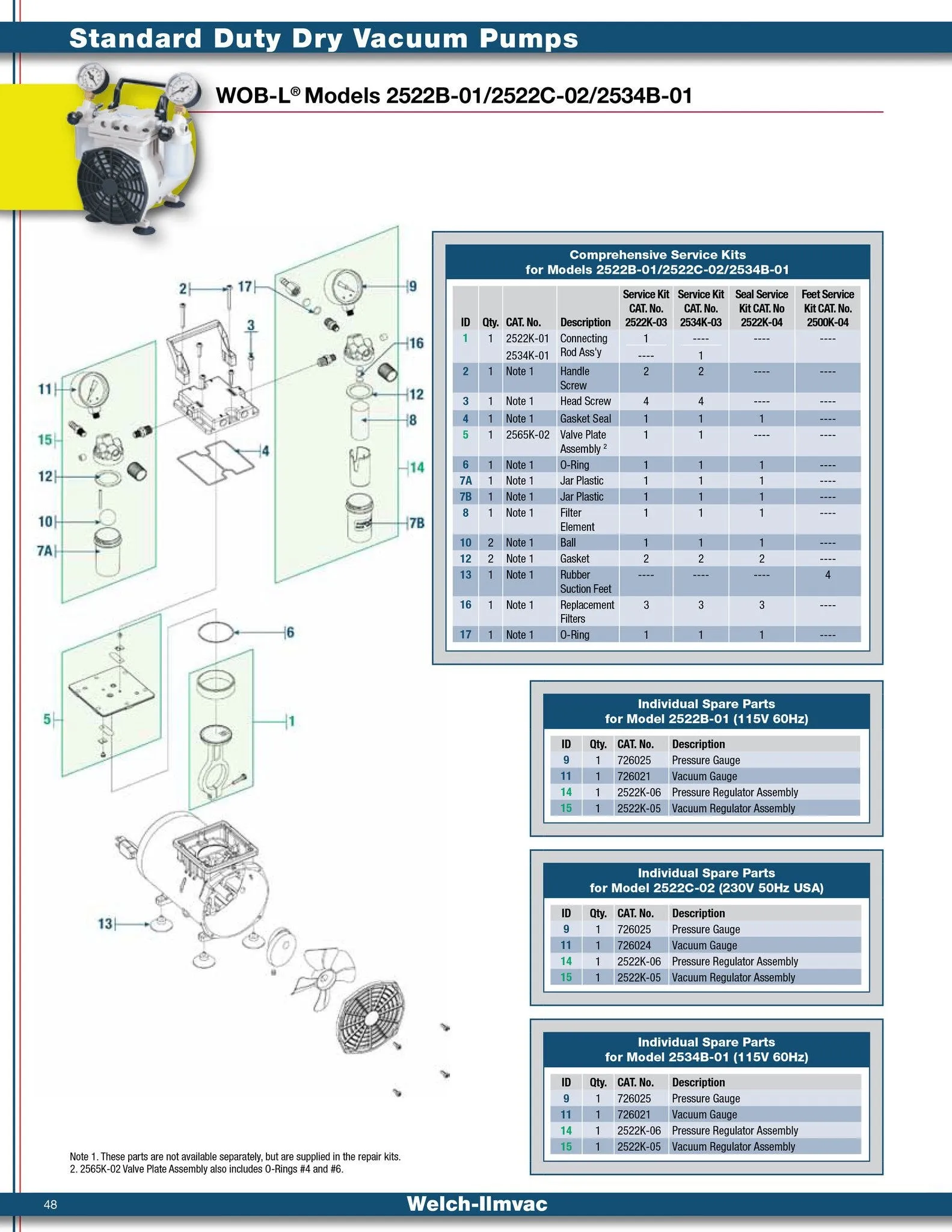 Welch 2534K-03 SERVICE KIT, for 2534 Vacuum Pump