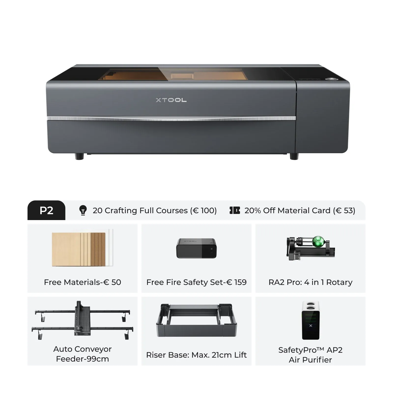 xTool P2S & P2 55W Desktop CO2 Laser Cutter