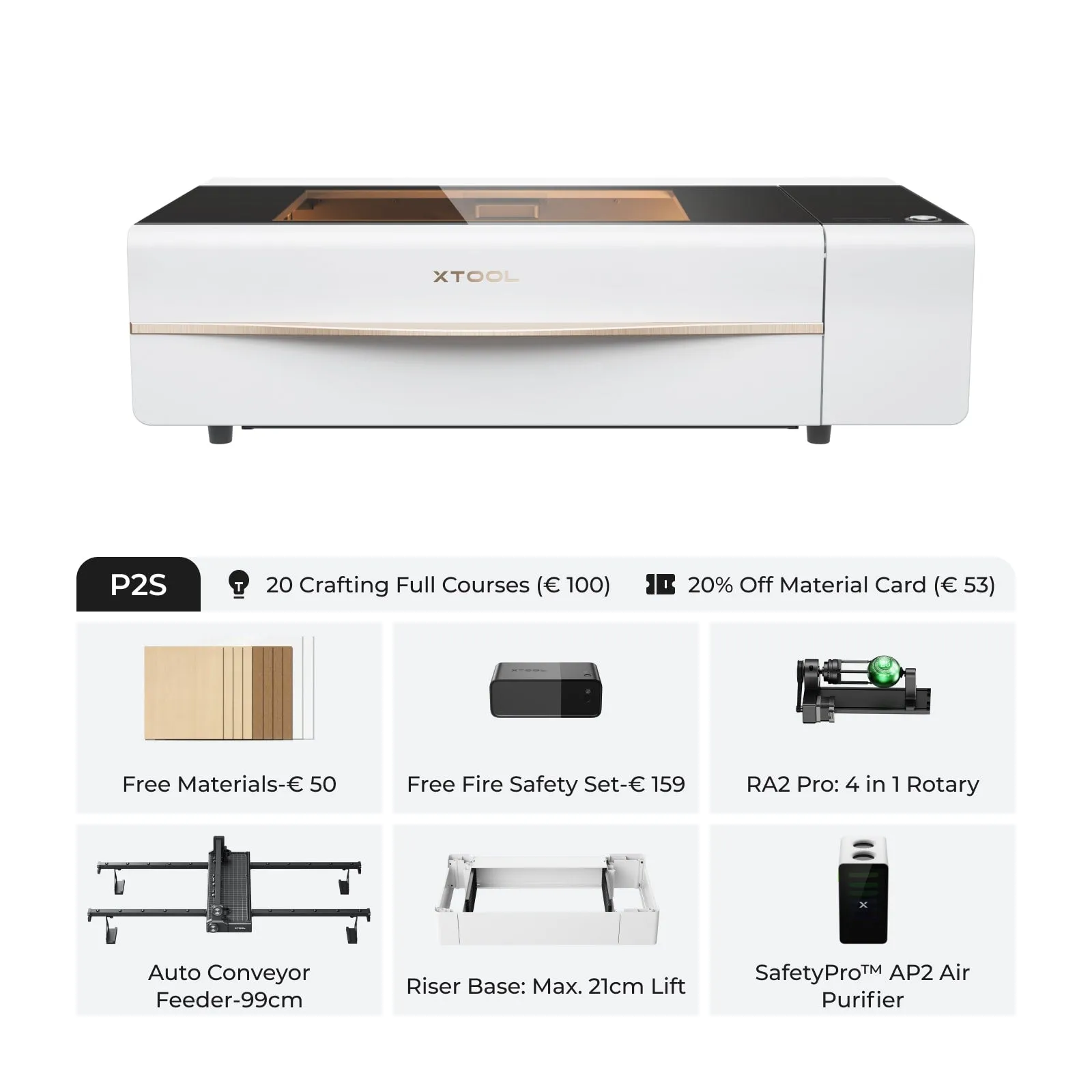 xTool P2S & P2 55W Desktop CO2 Laser Cutter