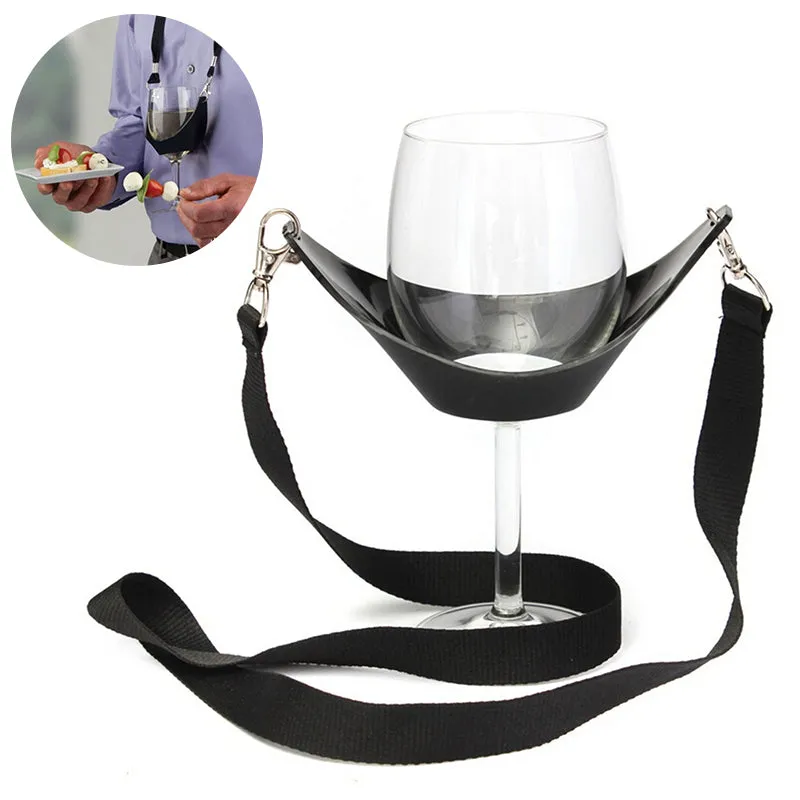 Xtreme Xccessories Wine Glass Holder Strap Wine Sling Yoke Glass Holder Support Neck Strap For Birthday Cocktail Party Bar Tools